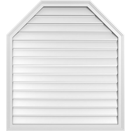 Ekena Millwork Octagonal Top Surface Mount PVC Gable Vent w/ 2"W x 1-1/2"P Brickmould Frame, 38"W x 42"H GVPOT38X4202SF